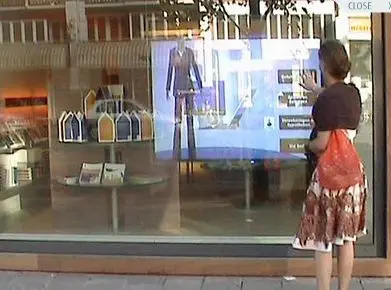 Xserra touch! Tela transparente holográfica para janela de compras, 60 polegadas x 26 polegadas, projeção traseira