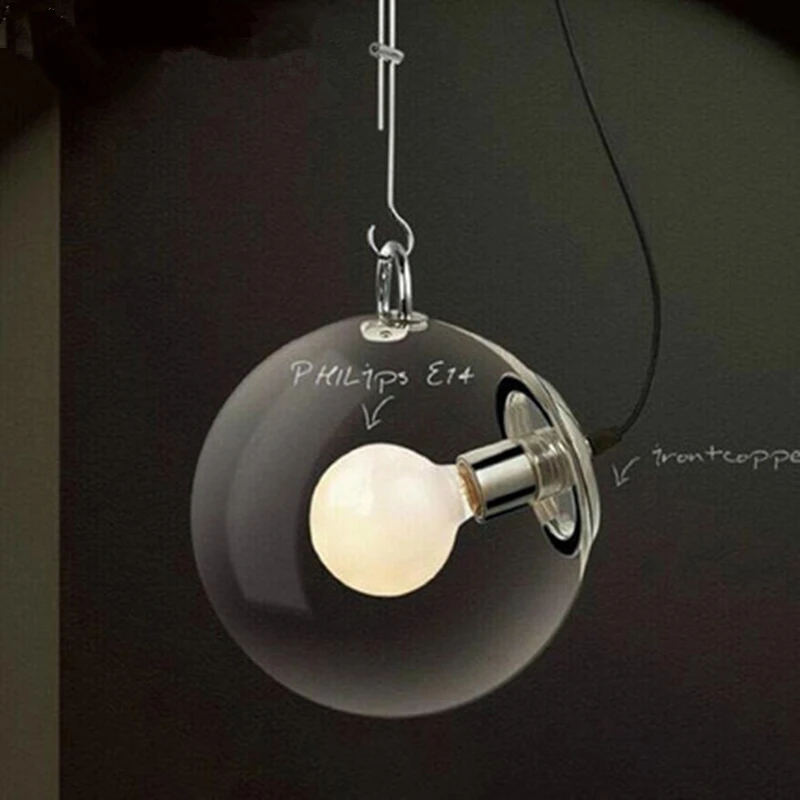 220V Modern Led Light Glass Soap Bubble Circular Ceiling Lamp Hang Dining Lamp Living Room Coffee Bar Droplight Pendant Lights