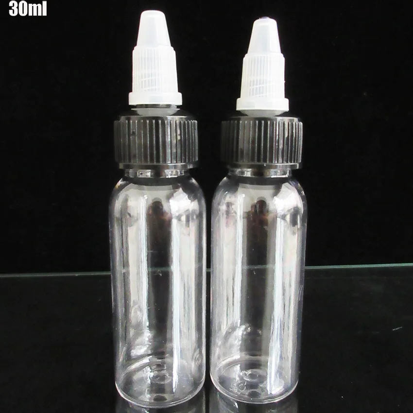 

100pcs Wholesale 1OZ 30ML PET Clear Dropper Empty Bottle,Twist Off Cap Plastic Bottle for Liquid nicotine,pigment ,Pen Shape