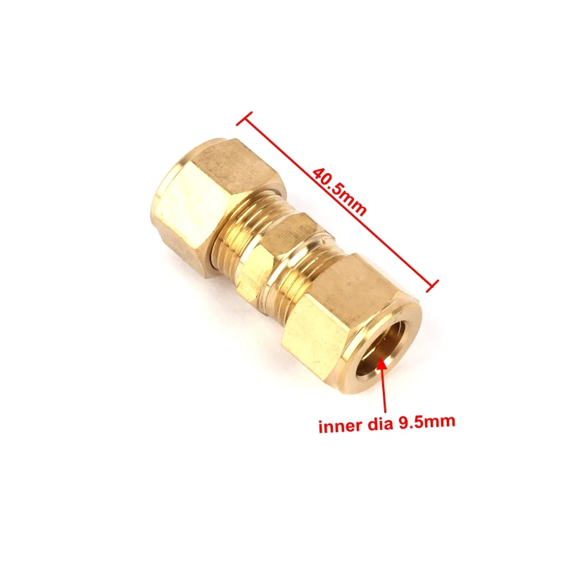 1pc Inner Diameter 9.5mm Brass Straight Connector Horticulture Irrigation Water Pipe Adapters Green Thumb Metal Fittings