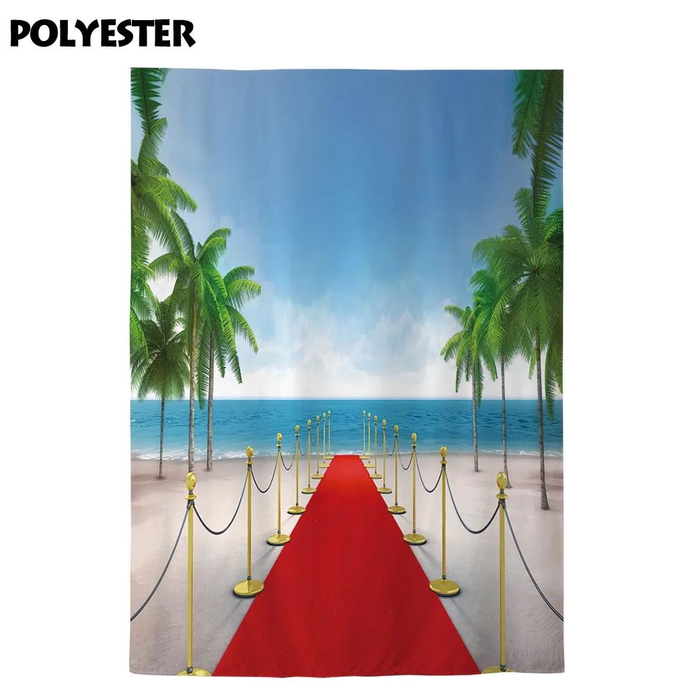 Allenjoy – arrière-plan de photographie, tapis rouge de plage, cocotier, fond de mer, pour studio photo