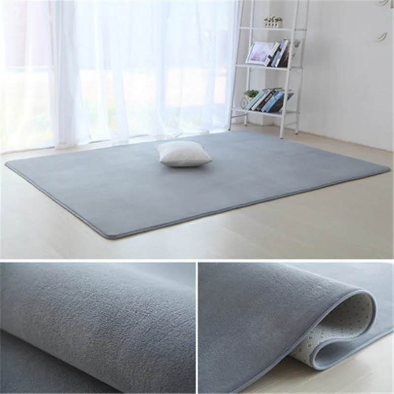 2019 new children crawling mat thick coral fleece carpet fluff rug living room coffee table bedroom bedside blanket baby cushion