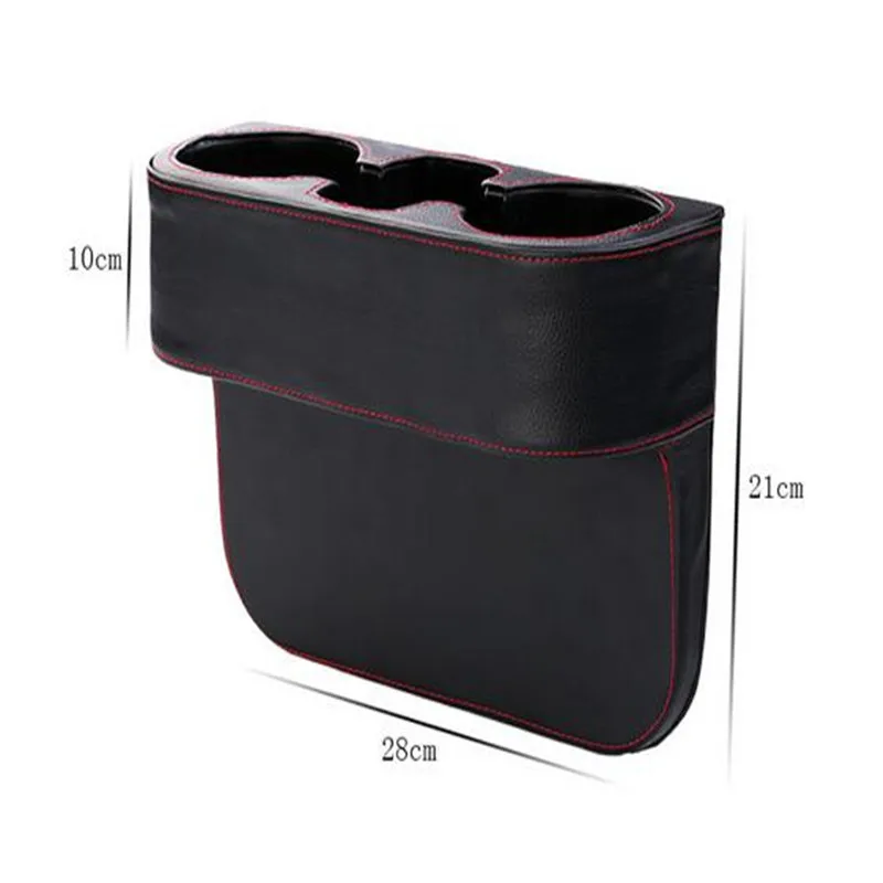 20 X Black PP Cowhide Cow Leather Car Seat Gap Slit Storage Organizer Box Seat Stowing Water Cup Drink Bottle Mobile Phone