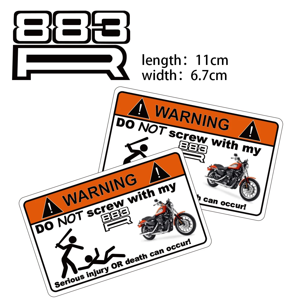 

KODASKIN Motorcycle Cheap 2D Creative Warning Sticker Decal for HARLEY 883R