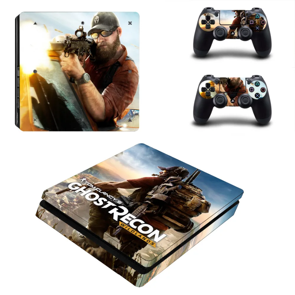 Tom Clancy's Ghost Recon Wildland Decal PS4 Slim Skin Sticker For PlayStation 4 Console and 2 Controllers PS4 Slim Skin Sticker