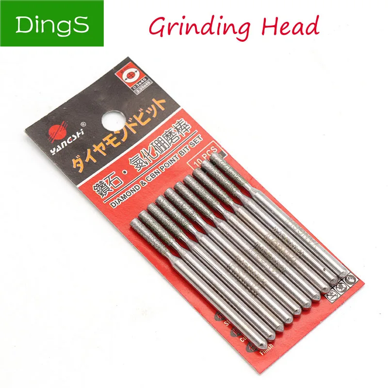 5pcs 3mm Shank Inverted Trapezoid Grinding Head Cutting Jade Glass Stone Ceramic Diamond Cbn Point Bit Set Rotary Carving Tools