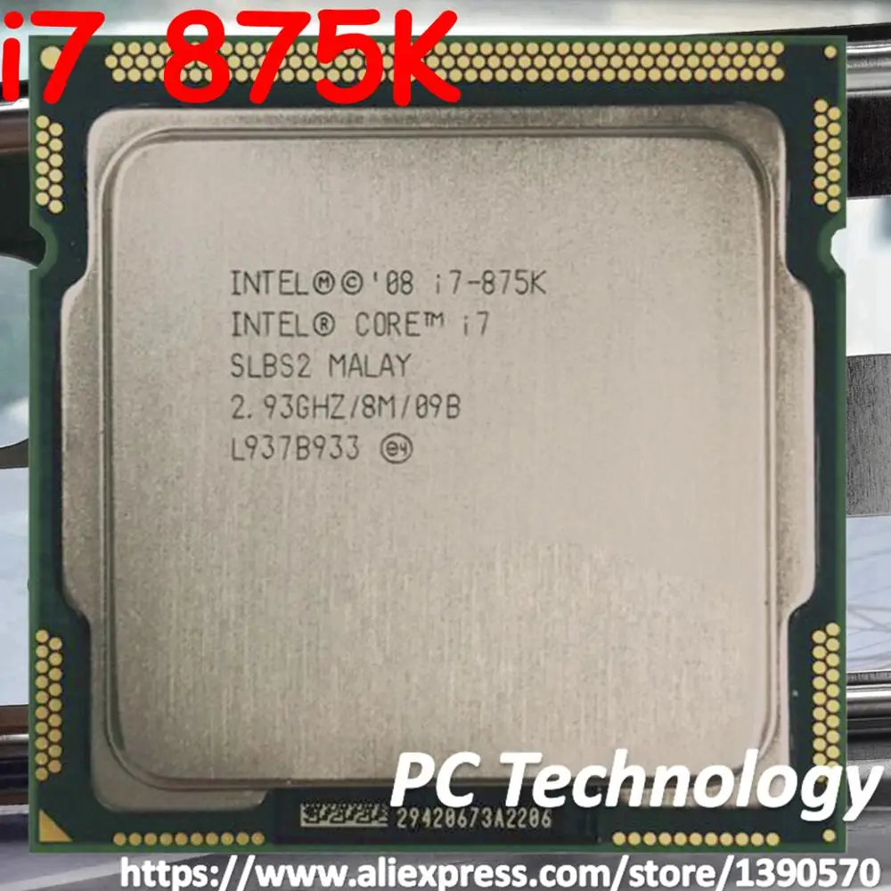 Origina Intel Core i7 875K CPU 2.93GHz 8M Quad-Core LGA1156 95W i7-875K Processor Desktop CPU free shipping also sell i7 880