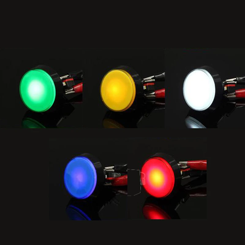 Pulsador LED para máquinas de Arcade, 5 colores disponibles, 60mm, 12v, 5 unids/lote