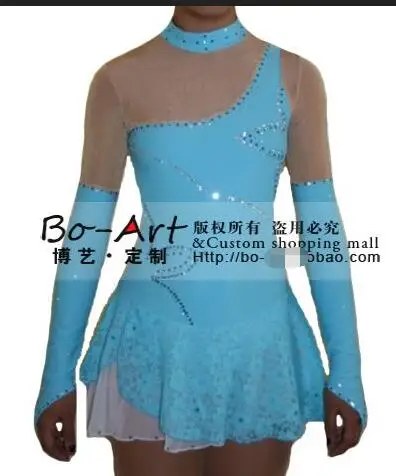 

blue ice skating dresses free shipping custom figure skating dress competition skating dress