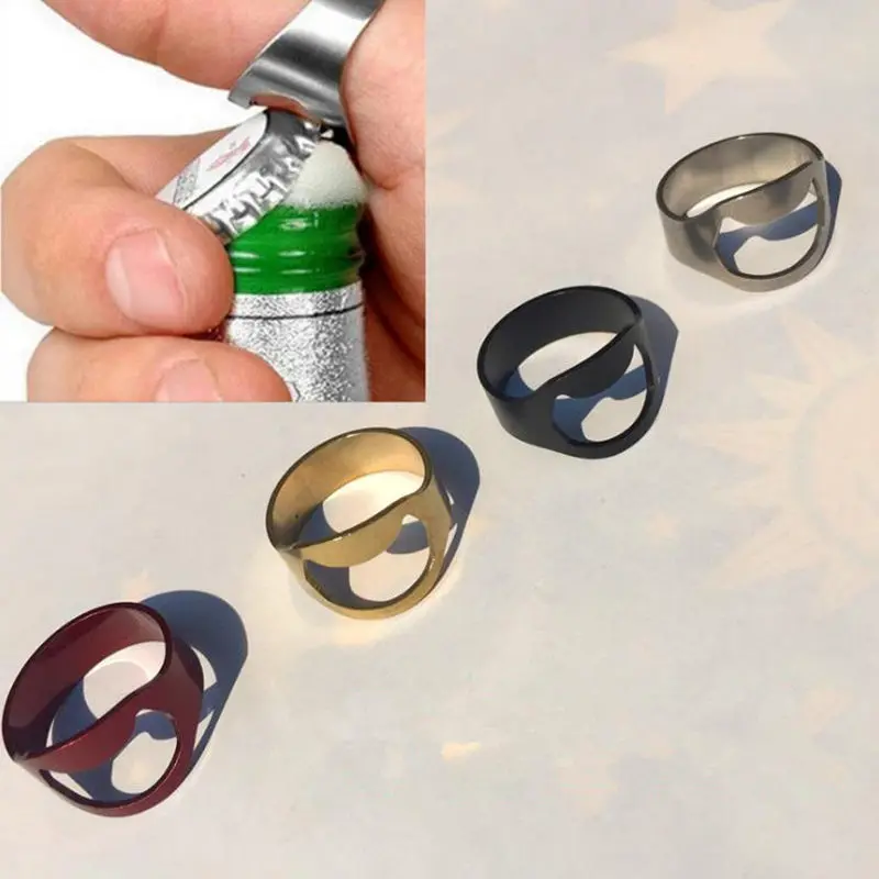 Four colors Stainless Steel Finger Ring Ring-Shape Beer Bottle Opener for Beer Bar Tool F20173241