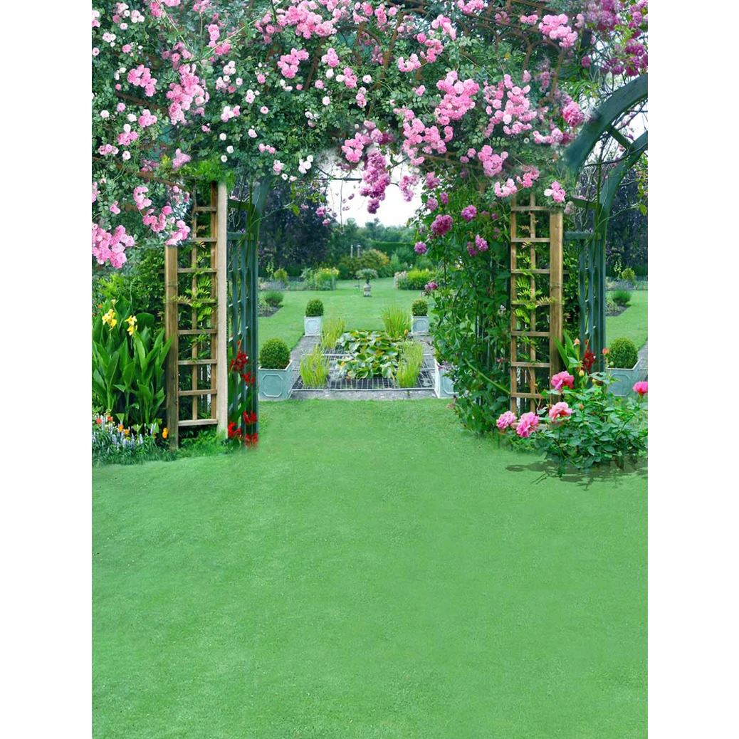 Allenjoy photography backdrop wedding garden flower door grass grassland backgrounds photocall photographic photo studio