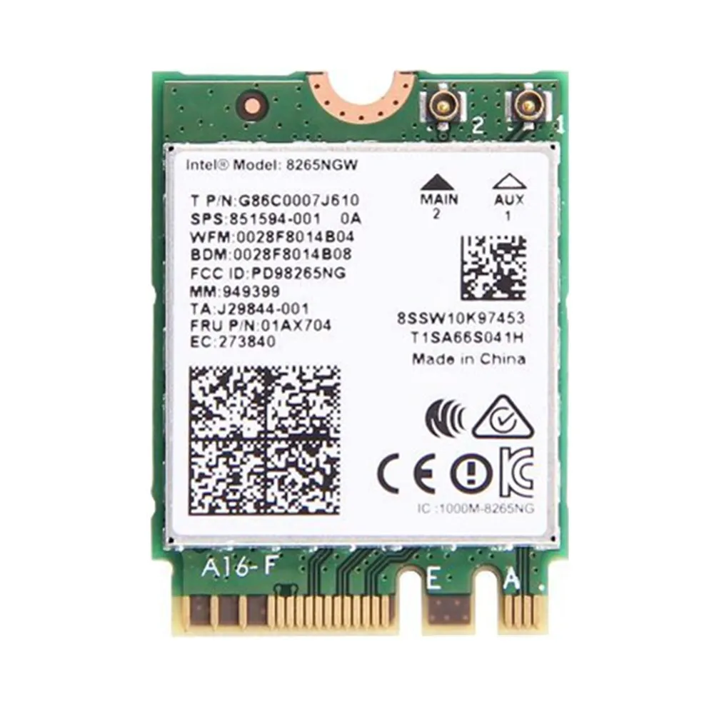 Intel Wireless-AC 8265 Dual Band 2.4G/5Ghz Wifi Bluetooth Wlan For 8265NGW NGFF 802.11ac 867Mbps 2x2 MU-MIMO BT 4.2 Card