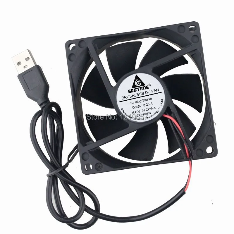 

10 Pieces LOT Gdstime Mini 8CM 80mm x 25mm Plastic 5V USB Cabinet Computer Case Cooling Fan Hydraulic