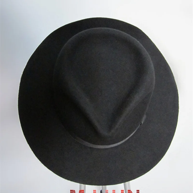 MJ Michael Jackson Billie Jean With Name Black FEDORA Wool Hat Trilby Collection for Performance Party Show Imitation Gift