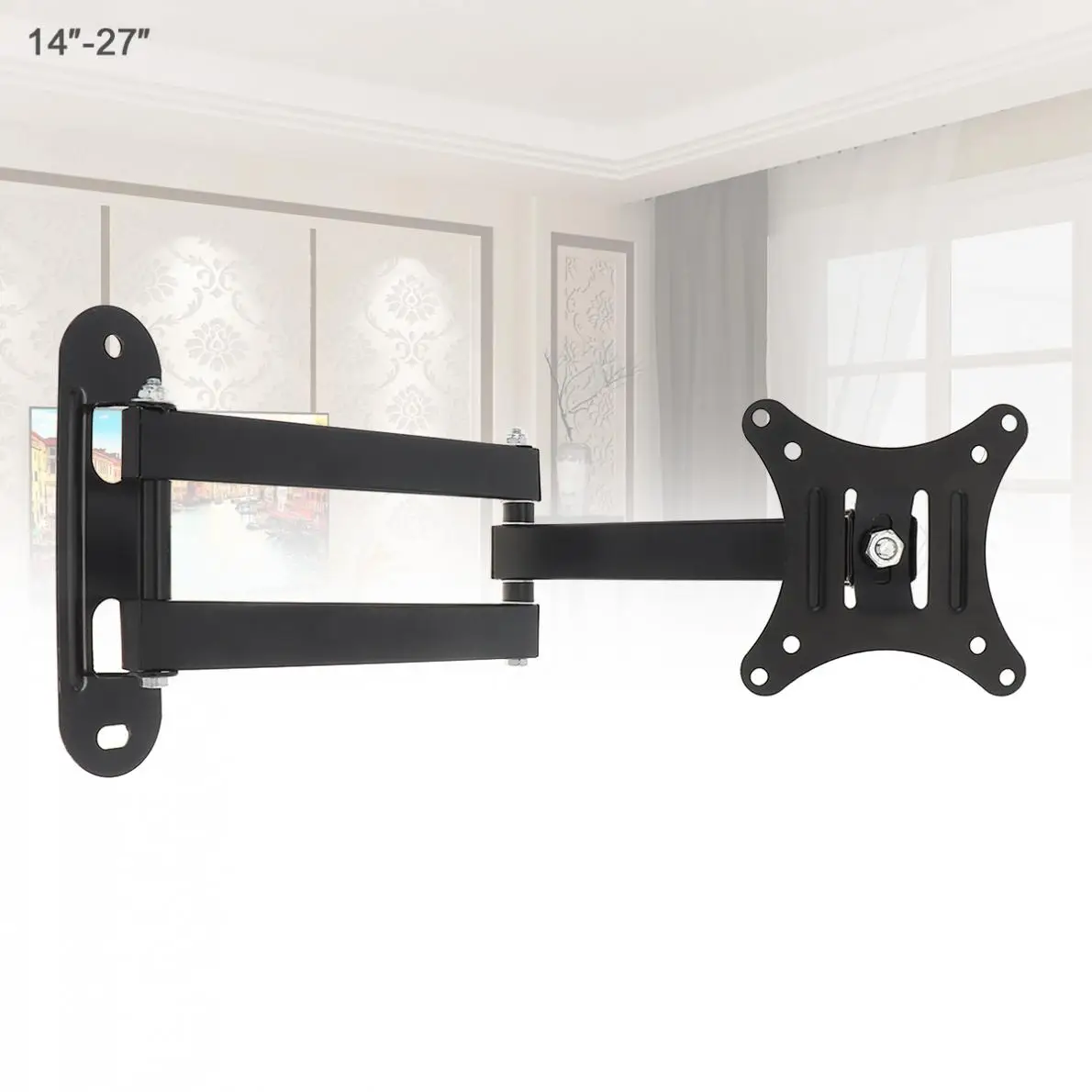 

Universal 10KG Adjustable TV Wall Mount Bracket Flat Panel TV Frame Support 15 Degrees Tilt with Small Wrench for 14 - 27 Inch