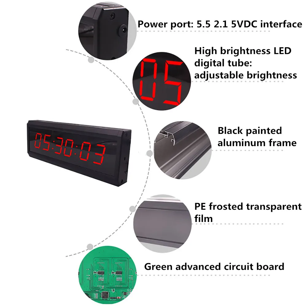 1.5 1.8 2.3 3 inch Game Timer Multifunctional Led Countdown Timer Positive Timer Digital Clock Stopwatch Room Escape 220V
