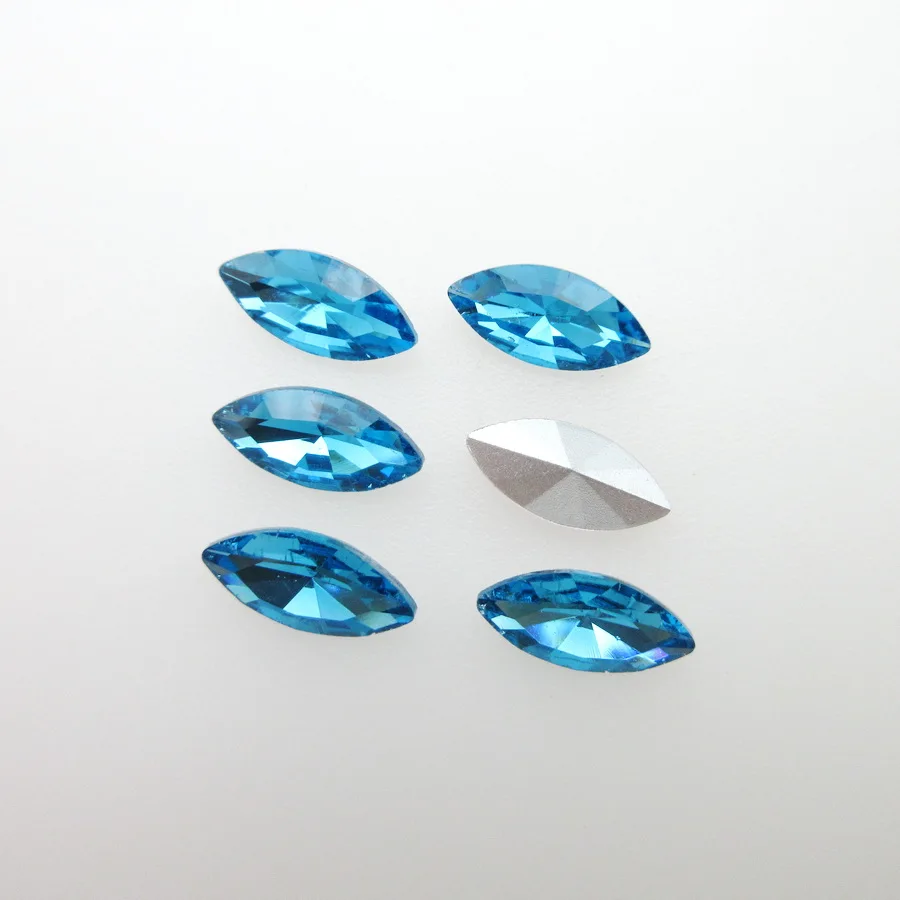 8 sizes nice glass Crystal strass horse eye Navette Marquise shape Glue on rhinestones ornament accessories diy trimming