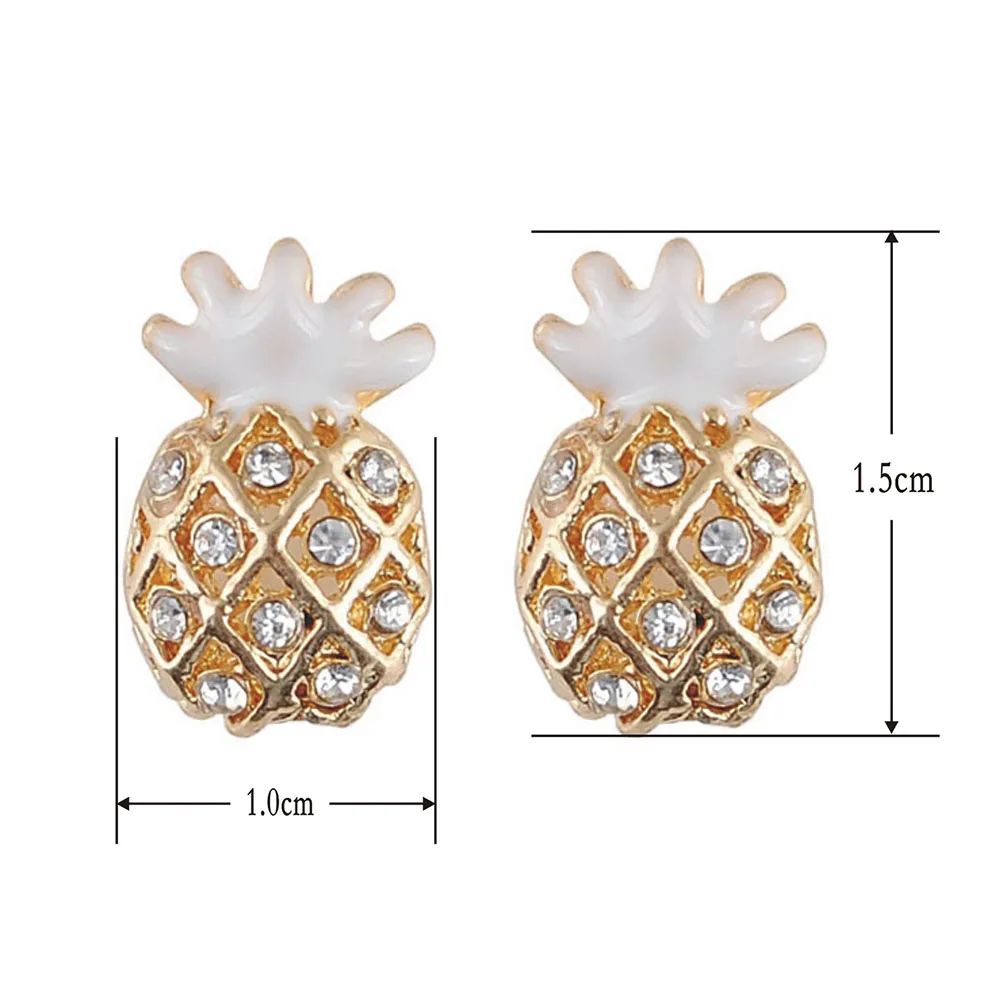 Fashion Pineapple Stud Earrings Lovely Little Pineapple Stud Earrings Beautiful Three-Dimensional Fruit Stud Earrings for Women