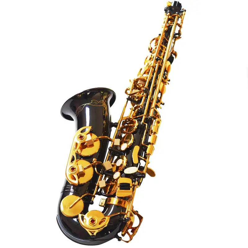 

Customize New Arrival WOENS Alto Saxophone Black Nickel Gold Brass Wooden Instruments Saxofone E Flat Sax With Case