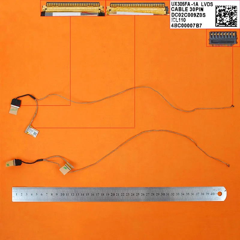 

New Original LCD LED Video Flex For ASUS UX305 30pin,98% New PN:DC02C009Z0S Replacement Repair Notebook LCD LVDS CABLE