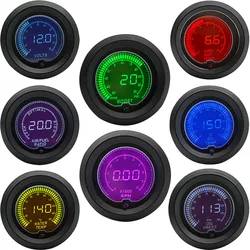 Medidor de presión de 52mm, medidor de presión de aire, presión de agua, temperatura de aceite, voltios, tacómetro, relación de combustible y aire, pantalla LCD Digital de 7 colores y cápsulas de calibre