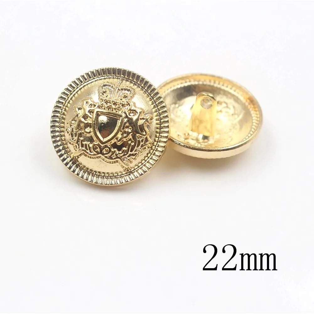 18mm 22mm 25mm 10pcs/lot Shield metal button gold sweater coat decoration shirt buttons accessories DIY JS-0198