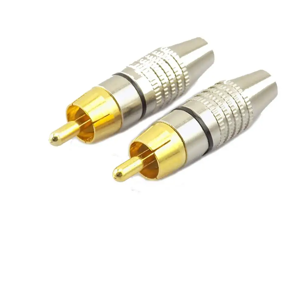 1/4/10pcs RCA Male Connector Non Solder plug Adapter for Audio Cable Plug Video CCTV camera Solder-Free high quantity