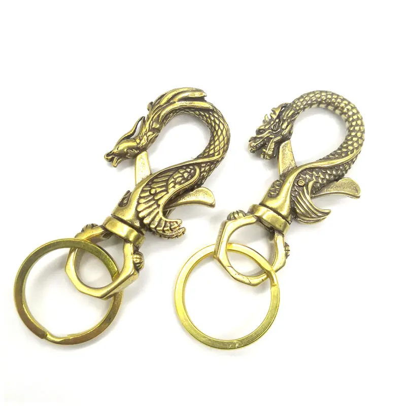 2019 Brass Dragon Decorative pattern CARABINER Lobster Clasps Swivel Claw Hook Keyring Key Chain Keychain bottle opener