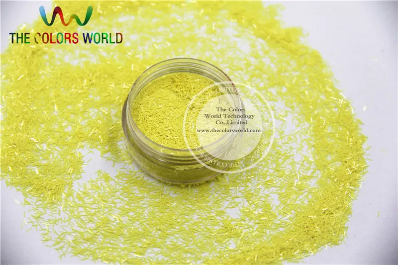 TCH301 0.2*3mm Size Solvent Resistant  Mate Yellow Colors Tinsel  Bar shape glitter for nail art and other deco