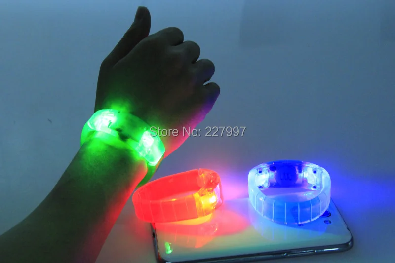 100 pcs voice control led bracelet sound activated glow bracelet for party clubs concerts dancing christmas DHL free shipping