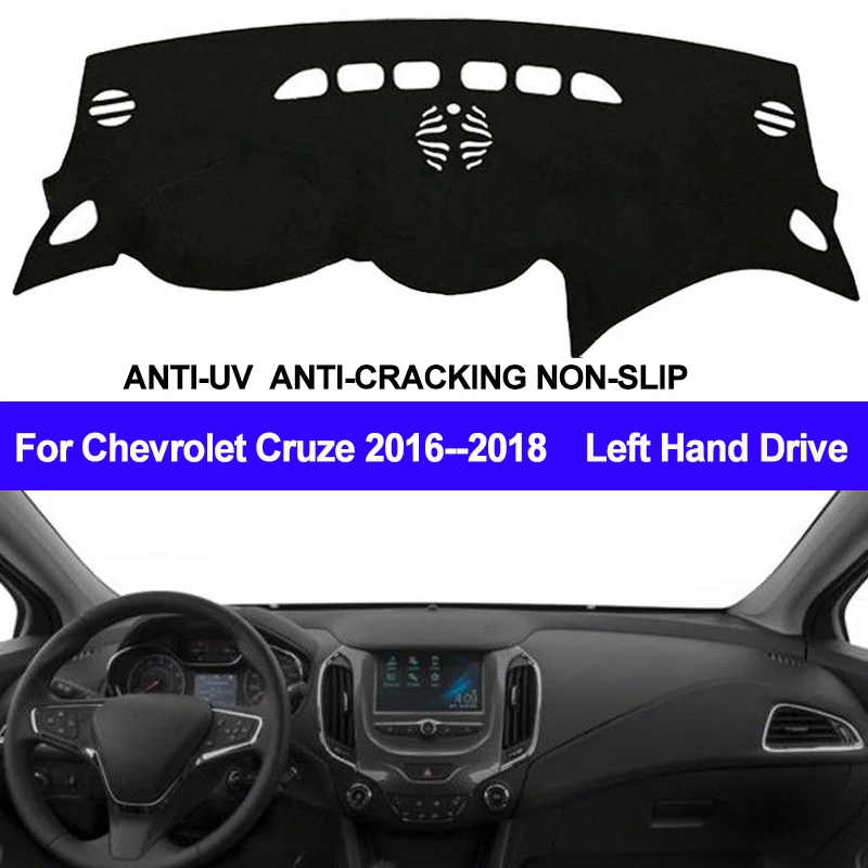 TAIJS pokrywa deski rozdzielczej samochodu dla chevroleta Cruze 2016 2017 2018 mata na deskę rozdzielczą Dash Pad samochodowy parasol przeciwsłoneczny Anti-UV Car Styling