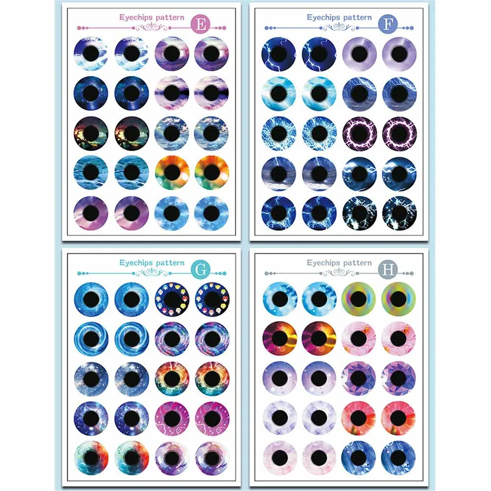 Blyth Pop Ogen Chips Patroon (Papier) het Geschikt Voor 1/6 Icy En Blyth Poppen Glas Transparant Eye Chips Oogbol