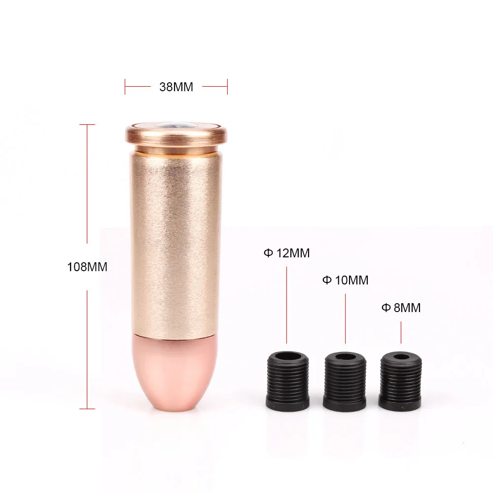 RASTP-Brass Bullet Style Gear Shift Knob for Car SUV Truck Manual Transmission Shifter Lever Shift Knob RS-SFN048