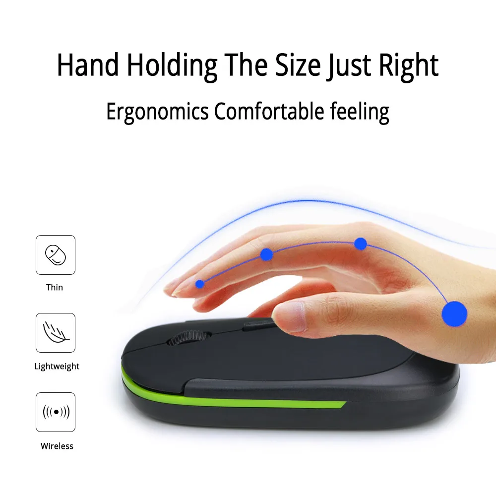 Chuột Chơi Game Không Dây 2.4G USB Game Thủ Chuột Cho Máy Tính Chơi Game PC Siêu Mỏng 3 Nút Chuột Quang 3D Con Lăn chuột Game Có Dây USB