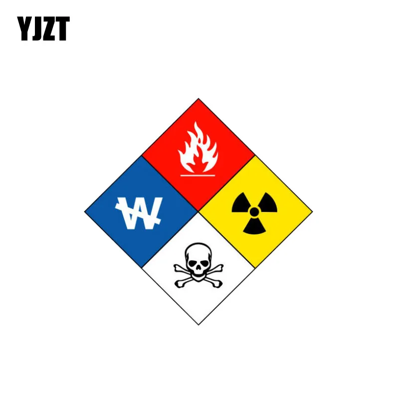 YJZT 8CM*8CM Personality Warning Decal Hazardous Materials Danger Car Sticker PVC 12-1165