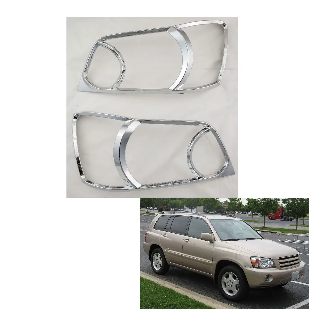 

For Toyota Highlander Kluger 2003 2005 2006 2007 ABS Head Lamp Cover Trim Head Light cover Sticker Car Styling Accessory