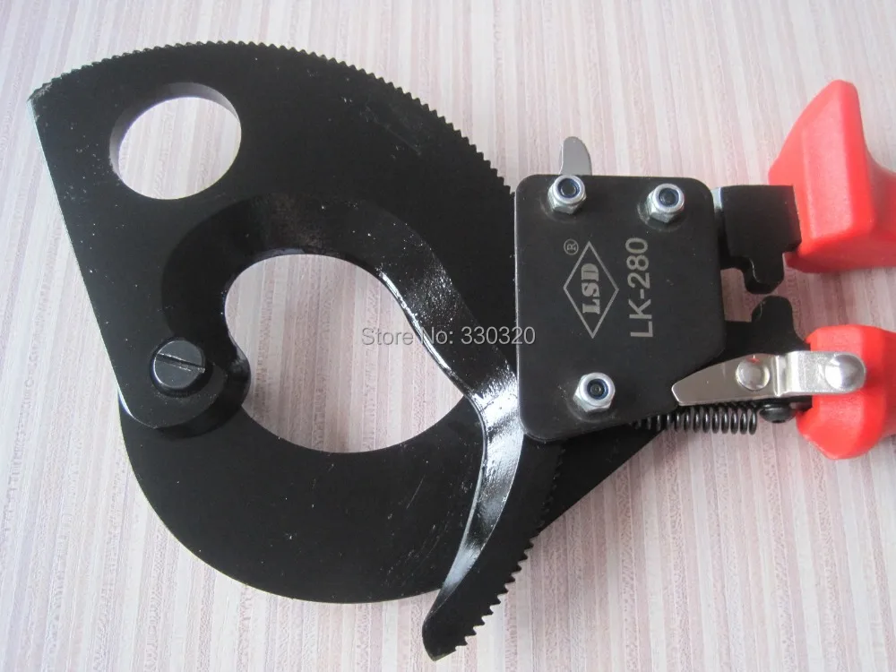 LK-280 ratchet cable cutter for cutting cable and wire max 380mm2,cable cutting pliers