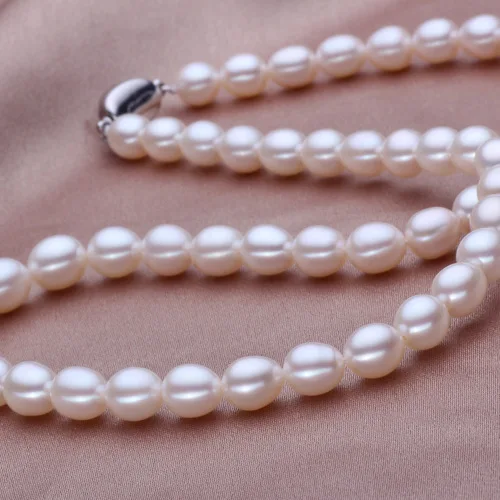 

S real natural big Wholesale 7-8mm meter shaped pearl necklace, with buckle, very good quality, bright red, thre