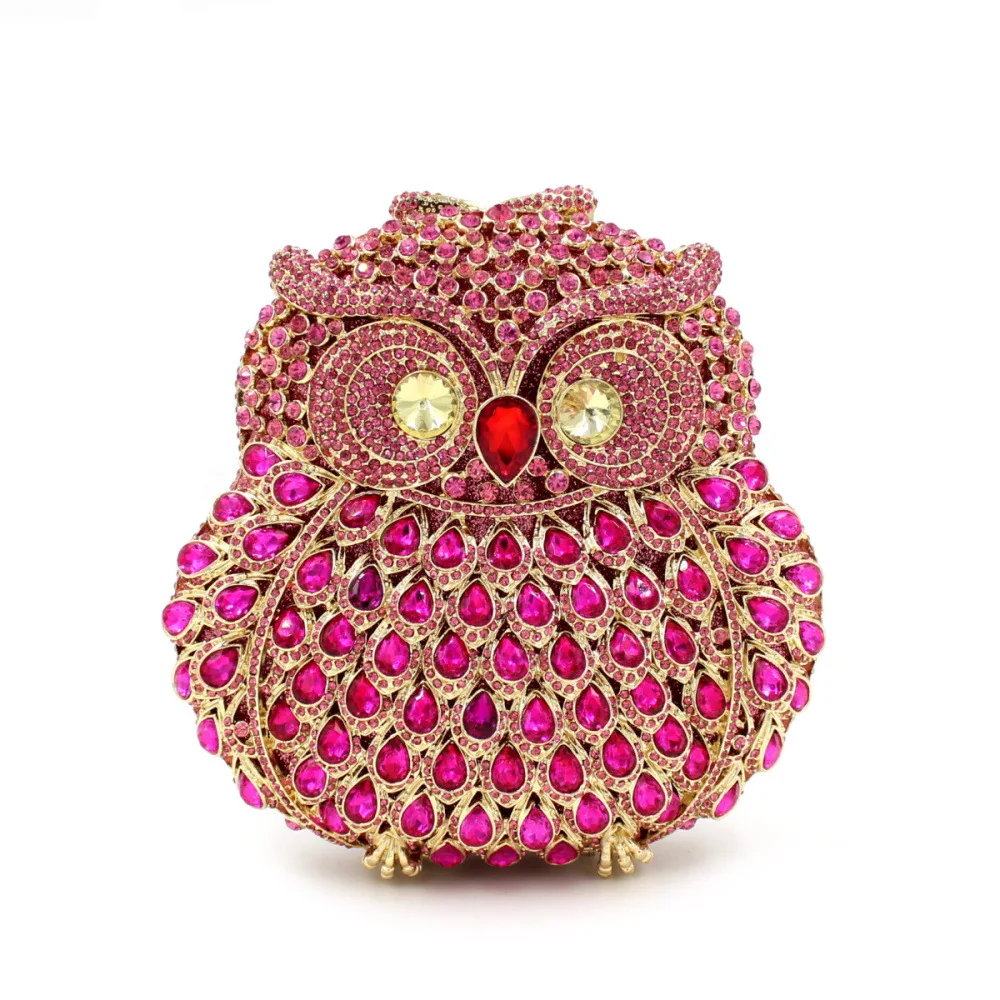 BL006 Animal braccialini Owl women bags pochette handmade prom Clutch evening bags Luxury party bags crystal clutch bags