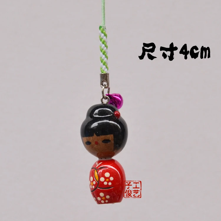1pc Japanese puppet pendant phone pendant rope small gifts 4cm kimono doll Pendant keychain