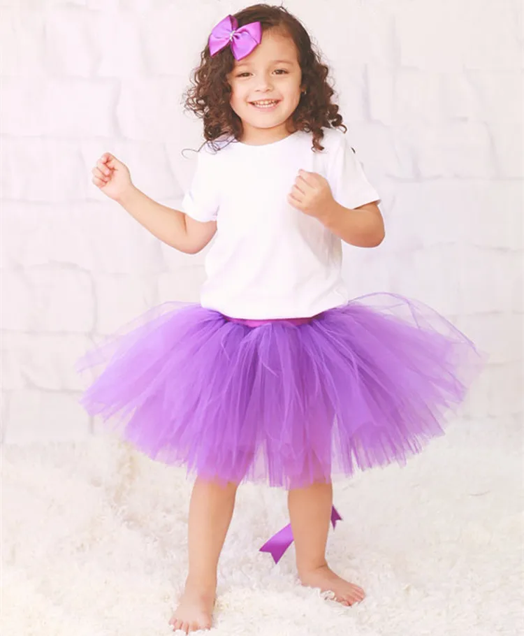 POSH DREAM 4 Color Girl Skirt Pettiskirt Pink Purple Navy Blue Tutu Skirts for Kids Girls Princess Cute Tulle Tutu Skirts