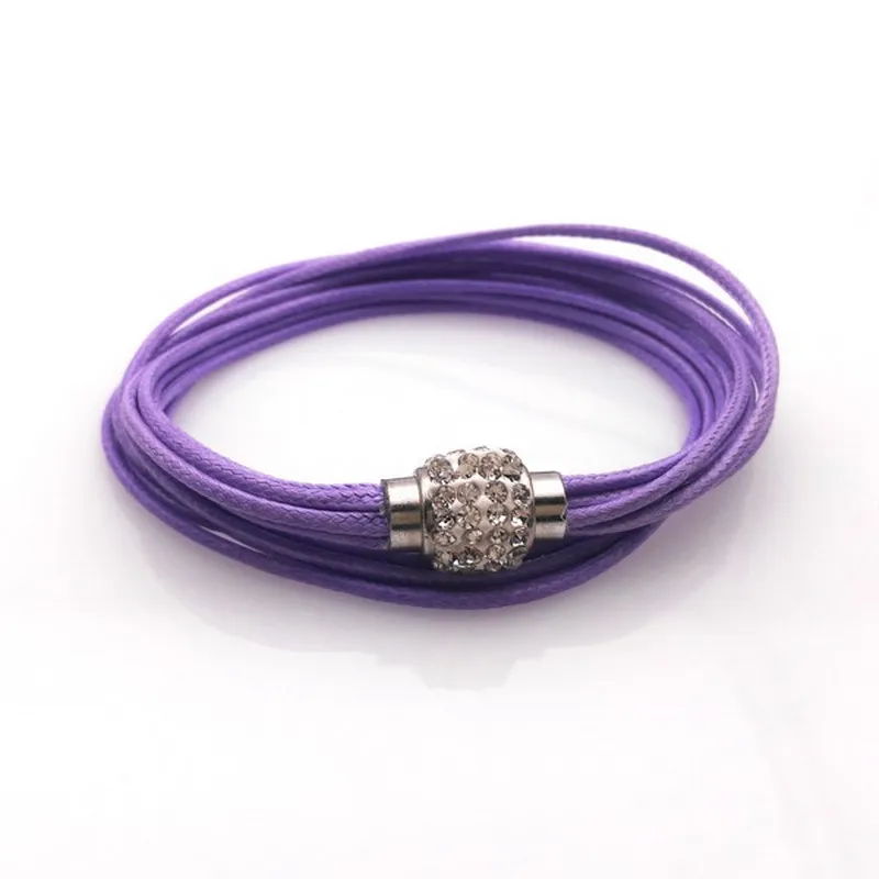 2024 Hot Selling Vintage Charm Multilayer Red Leather Bracelet Rhinestone Bracelet Magnetic Buckle Cuff Bracelets For Women
