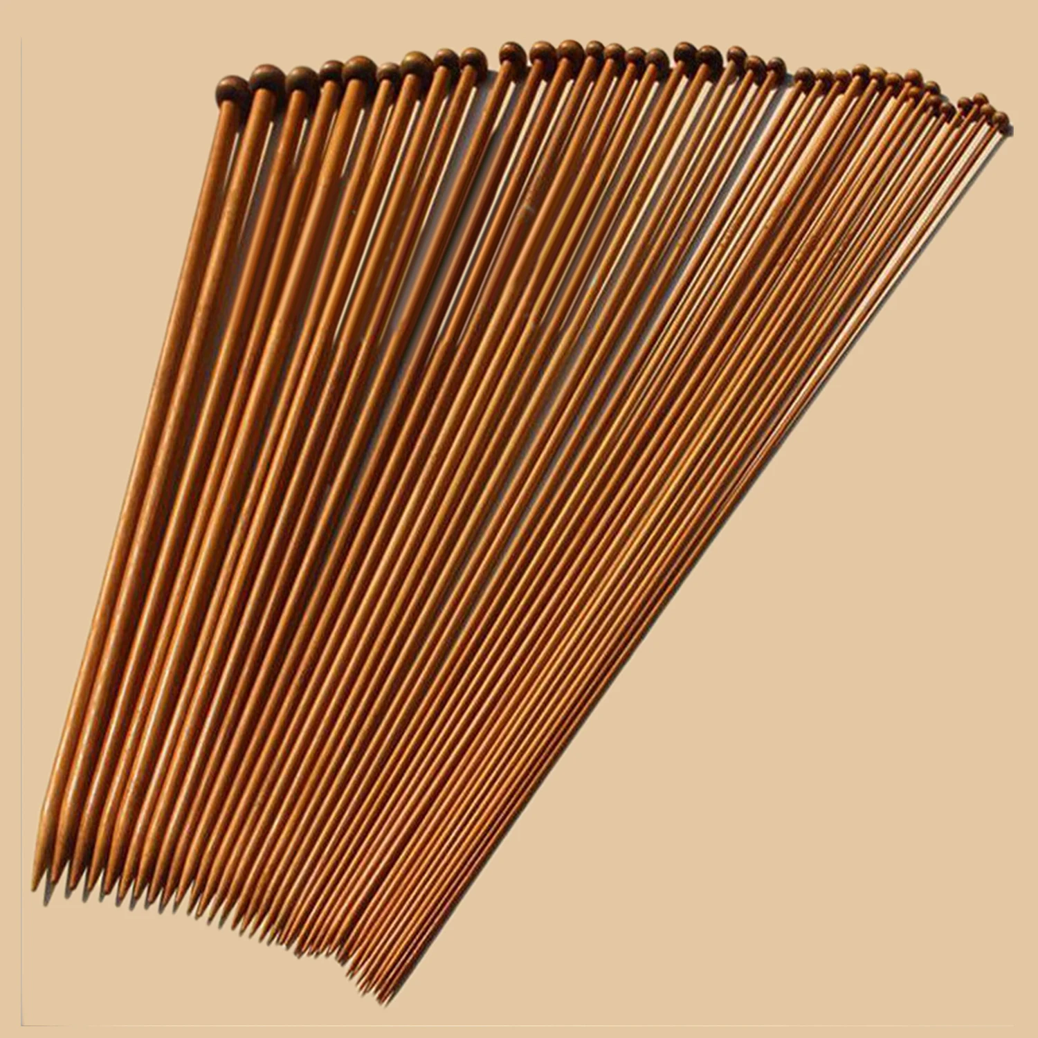 

36pcs 2-10mm Sizes Single Pointed Carbonized Bamboo Smooth Crochet Yarn Knitting Needles Set for Handmade Art Crafts Accessories