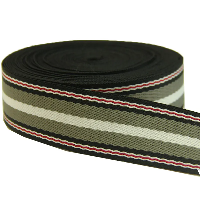 Pattern Polyester Twill Webbing Tape Hot Sale 1.5 Inch New Arrival 1.4mm Thickness Black/White/Red/Grey Colorful