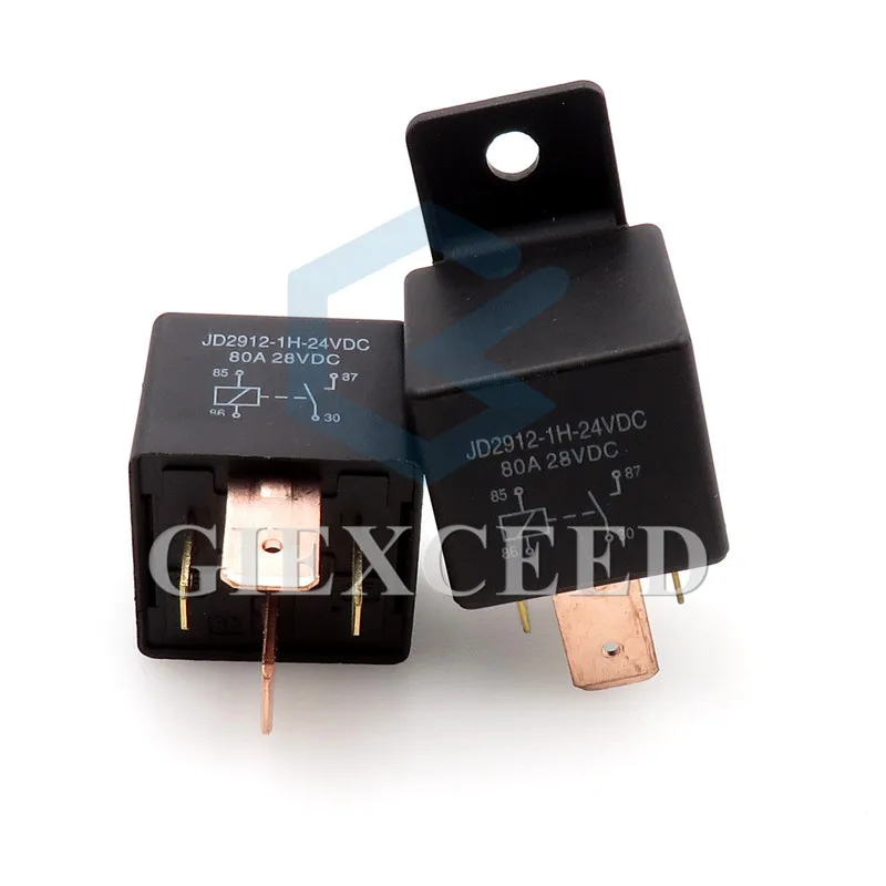 Copper feet wide pin 4pin 12-60VDC 80A automotive relay with mounting hole