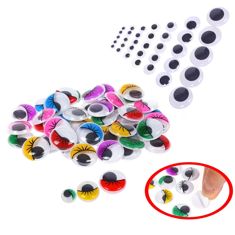 Self-adhesive Doll eyes 6mm/8mm/10mm/12mm/15mm/18mm/20mm/25mm/35mm Doll Eye For Toys Dolls Googly Eyes Used For Doll Accessories