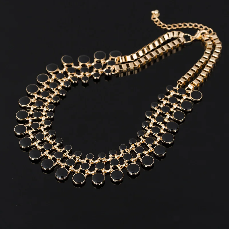 New Trendy Necklaces Pendants Link Chain Collar Long Plated Enamel Statement Bling & Fashion Necklace Women Jewelry N233