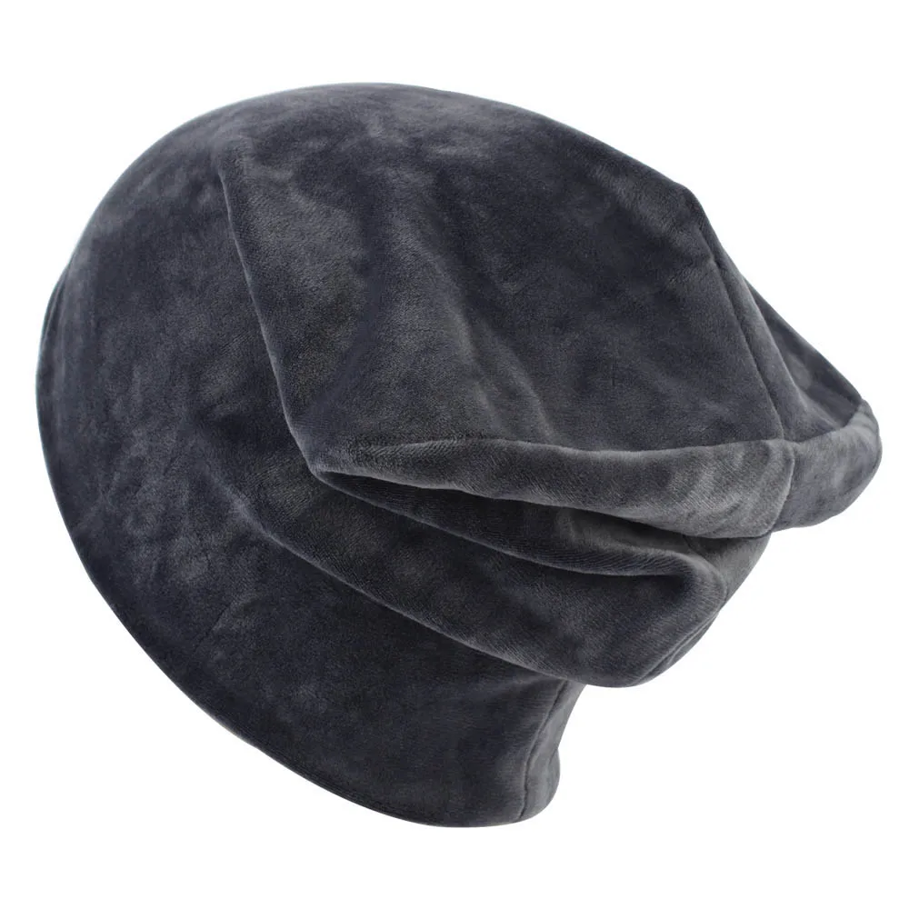 New Women\'s Velvet Beanie Hat Winter Warm Polyester Skullies Beanies for Ladies Solid Velour Bonnet Hats Dropping Shipping