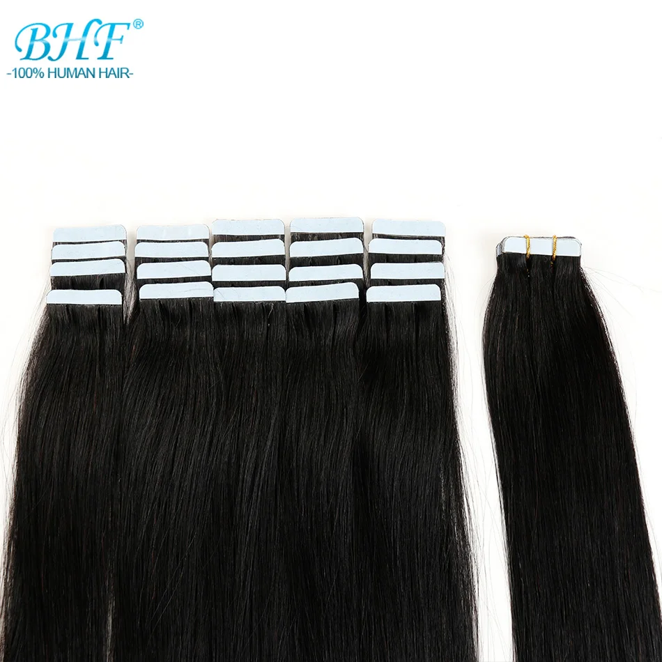 BHF Tape In Human Hair Extensions Straight 613# blonde Tape In Extensions 20pcs Remy Tape In Hair Extensions