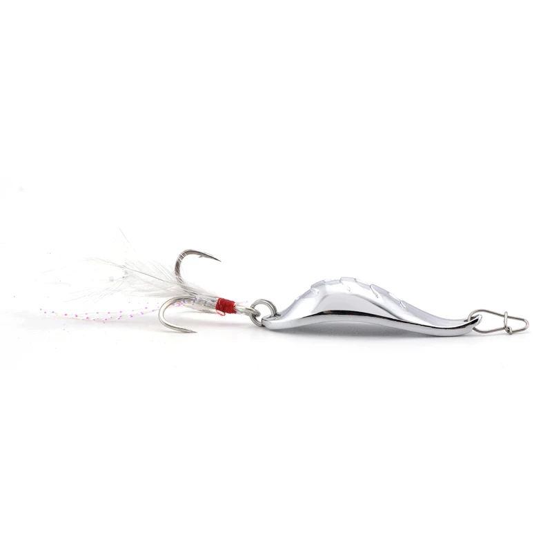 낚시 숟가락 미끼 웅장한 스트로크 춤 소용돌이 큰 아크 인공 금속 긴 캐스트 미끼 10g/15g/20g 4 배 후크